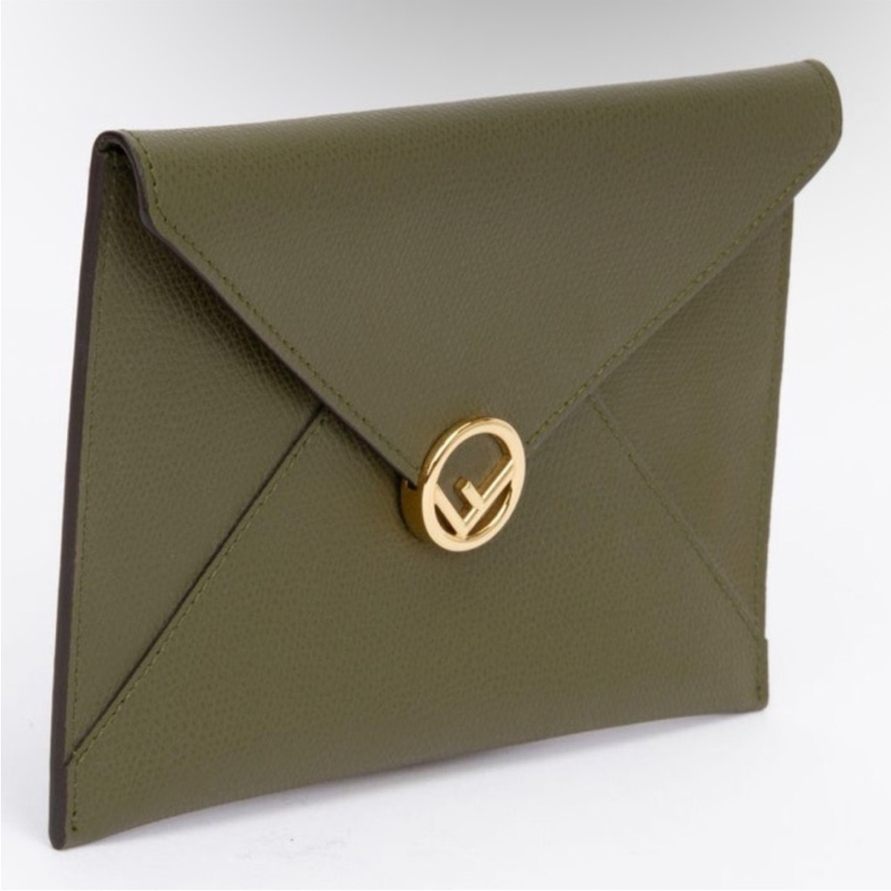 ‼️Authentic Fendi Green Envelope Clutch Pouch Bag - Picture 4 of 15